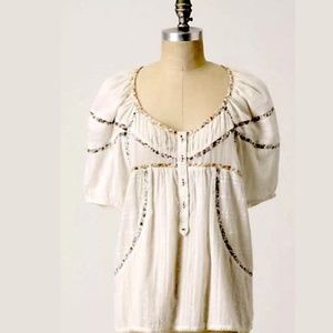 Anthropologie "Off the Map" Blouse in Ivory